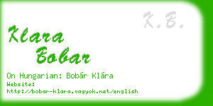 klara bobar business card